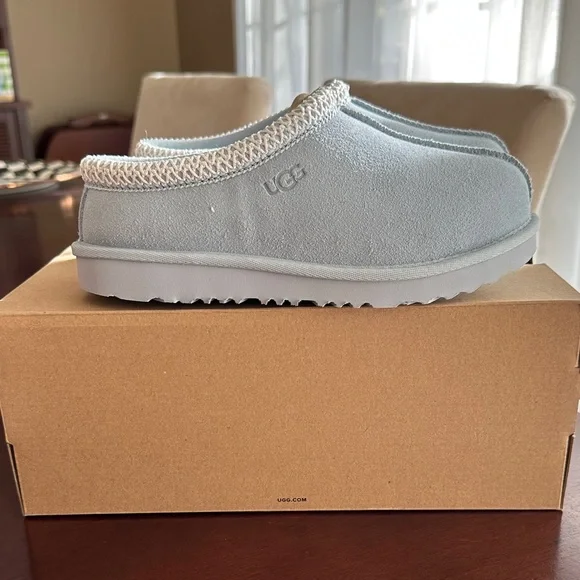 UGG Kids' Tasman II Light Gray / Blue Slippers - Picture 3 of 6